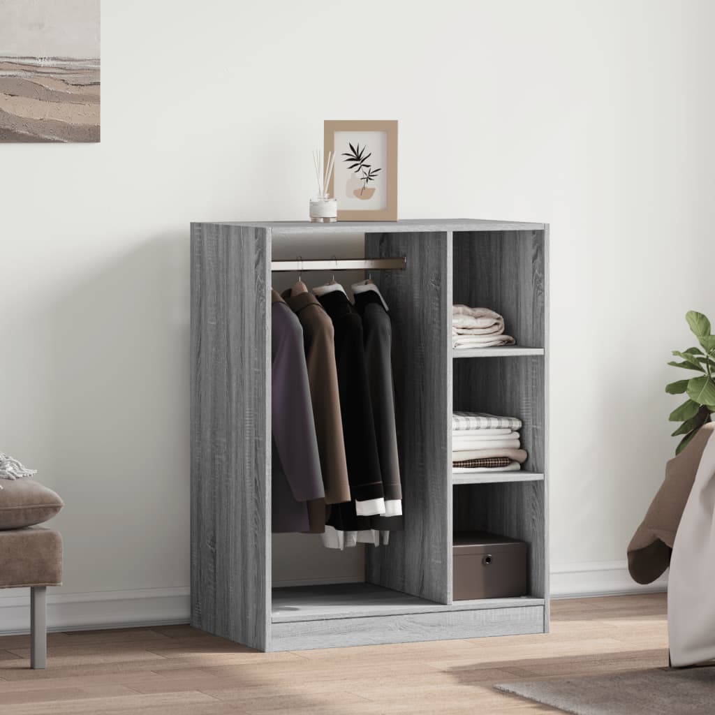 vidaXL Wardrobe Grey Sonoma 77x48x102 cm Engineered Wood