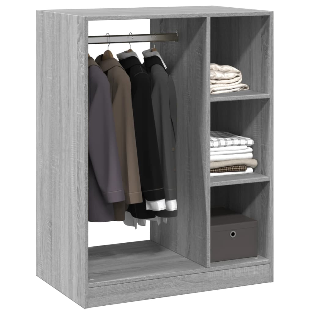 vidaXL Wardrobe Grey Sonoma 77x48x102 cm Engineered Wood