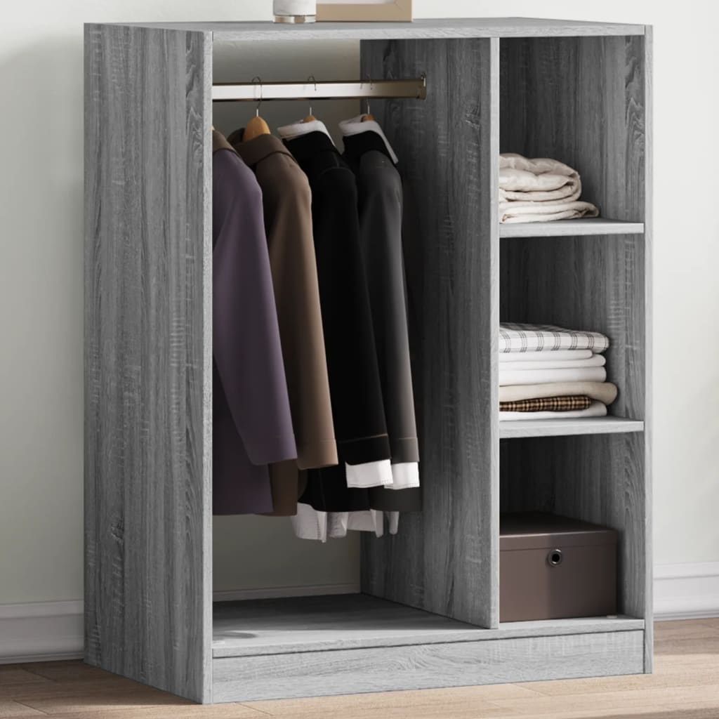 vidaXL Wardrobe Grey Sonoma 77x48x102 cm Engineered Wood