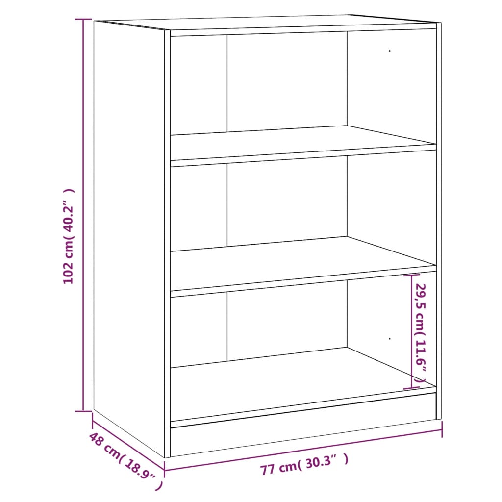 vidaXL Wardrobe Black 77x48x102 cm Engineered Wood