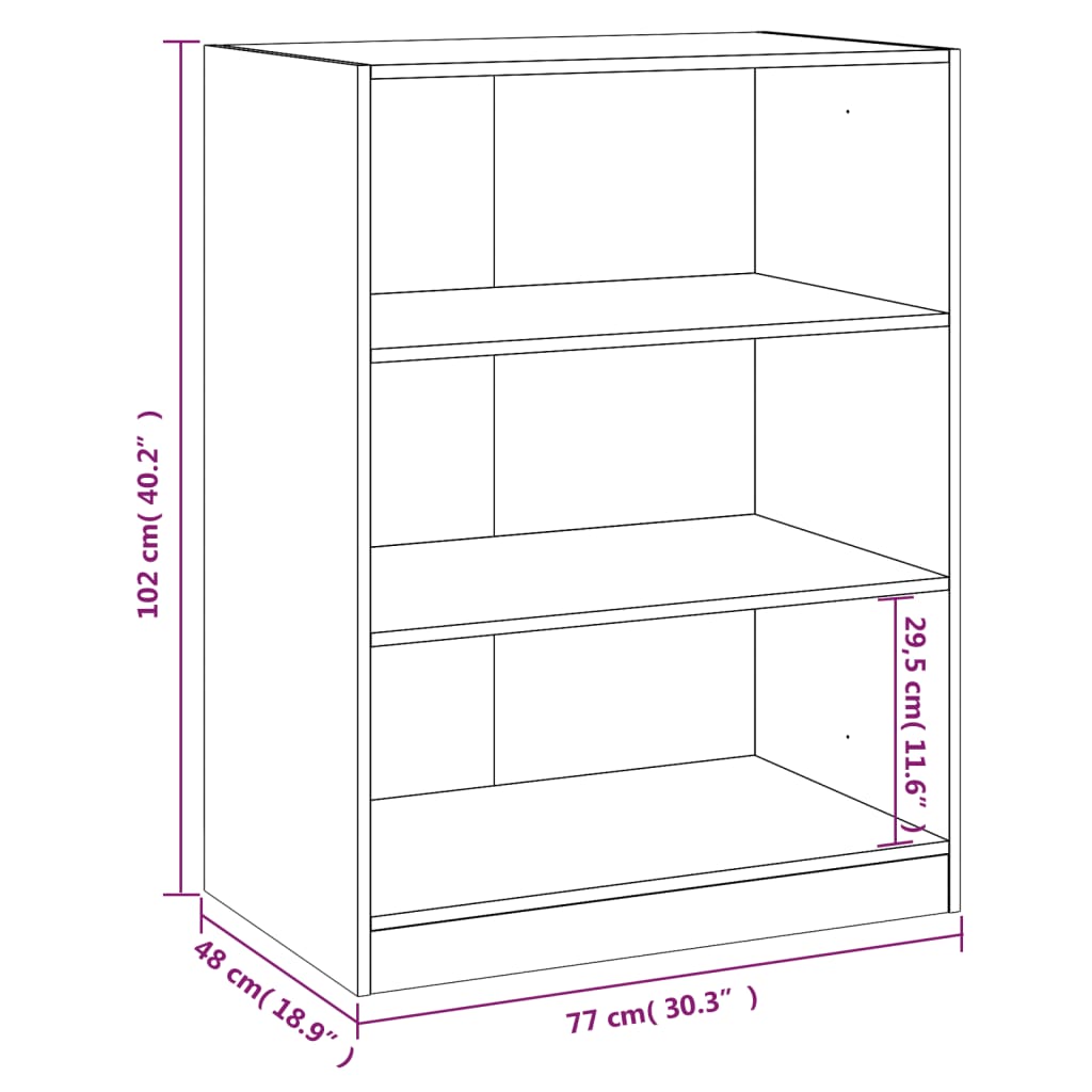 vidaXL Wardrobe Sonoma Oak 77x48x102 cm Engineered Wood