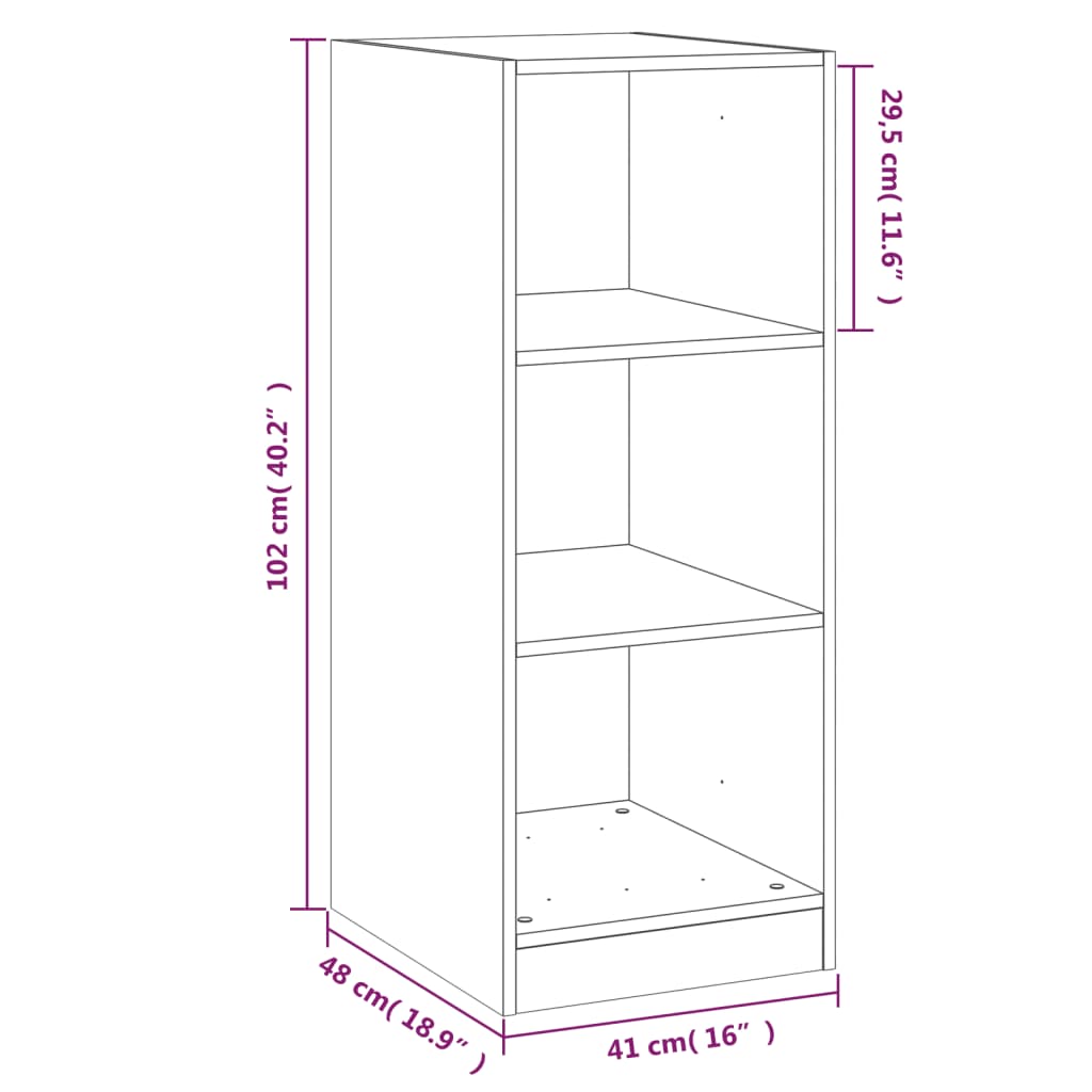 vidaXL Wardrobe Smoked Oak 48x41x102 cm Engineered Wood