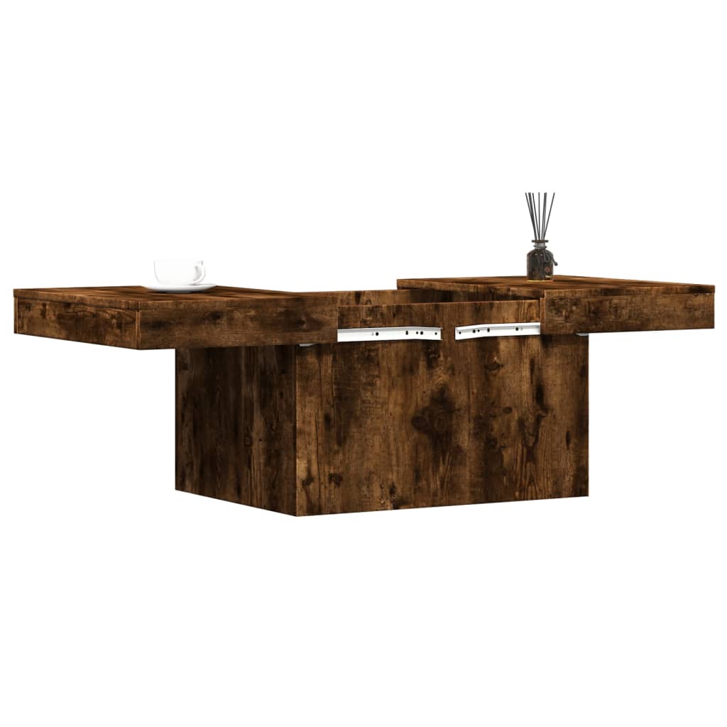 Coffee Table Smoked Oak 80x55x40 cm Engineered Wood