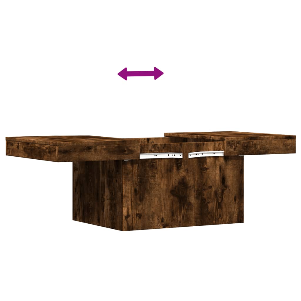 Coffee Table Smoked Oak 80x55x40 cm Engineered Wood