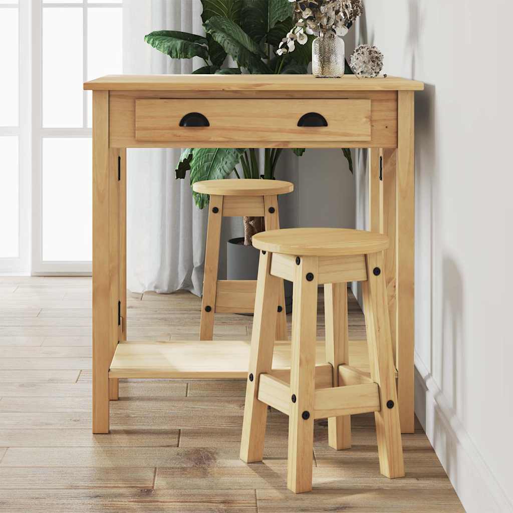 3 Piece Bar Set Solid Wood Pine