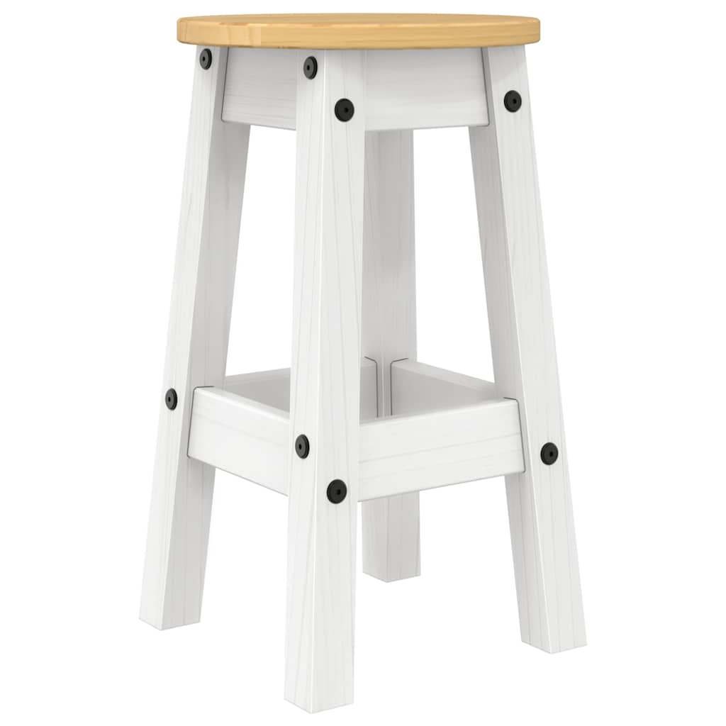 3 Piece Bar Set White Solid Wood Pine