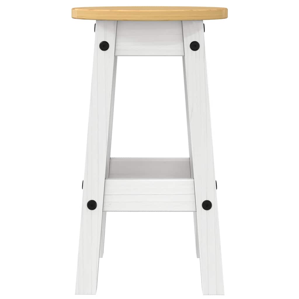 3 Piece Bar Set White Solid Wood Pine