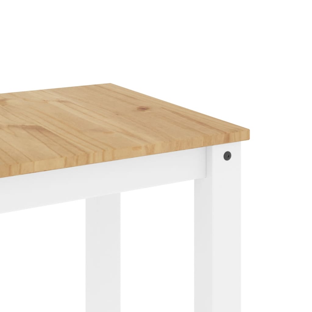 vidaXL Dining Table Panama White 117x60x75 cm Solid Wood Pine