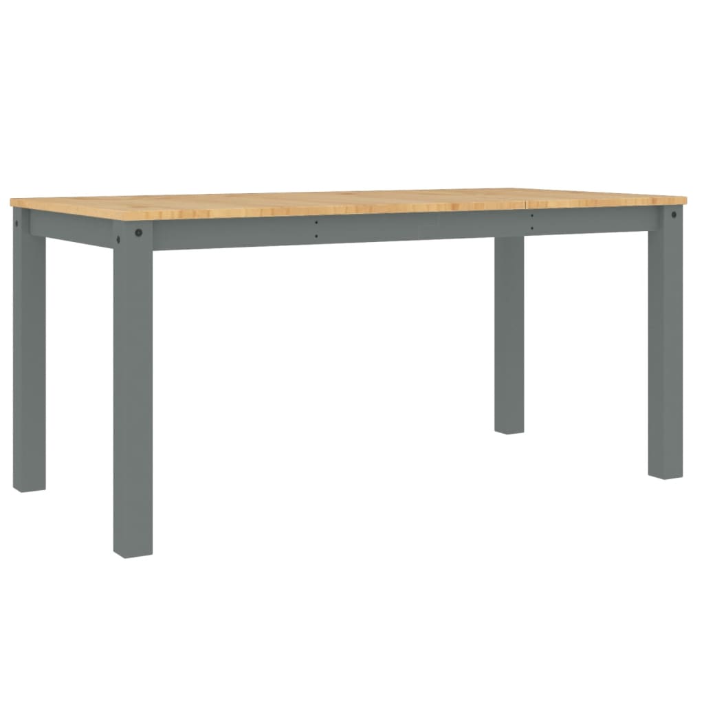 vidaXL Dining Table Panama Grey 160x80x75 cm Solid Wood Pine