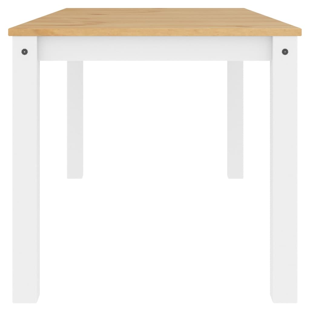 vidaXL Dining Table Panama White 160x80x75 cm Solid Wood Pine