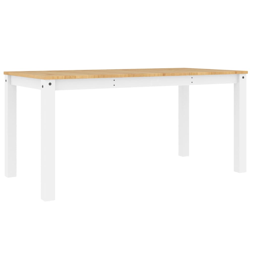 vidaXL Dining Table Panama White 160x80x75 cm Solid Wood Pine