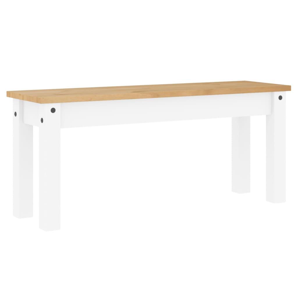 Dining Bench "PANAMA" White 105x30x45 cm Solid Wood Pine
