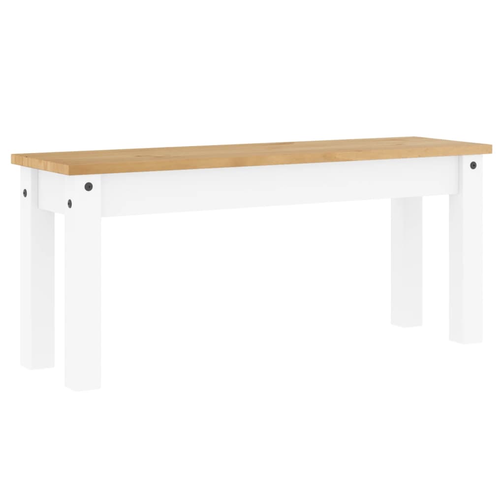 Dining Bench "PANAMA" White 105x30x45 cm Solid Wood Pine