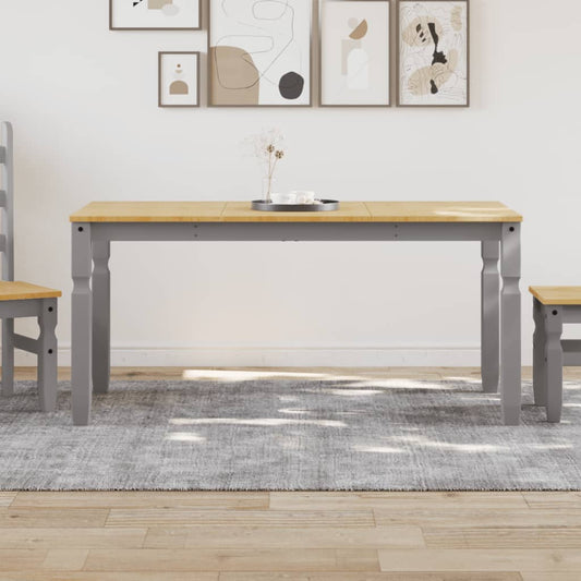 vidaXL Dining Table Corona Grey 160x80x75 cm Solid Wood Pine