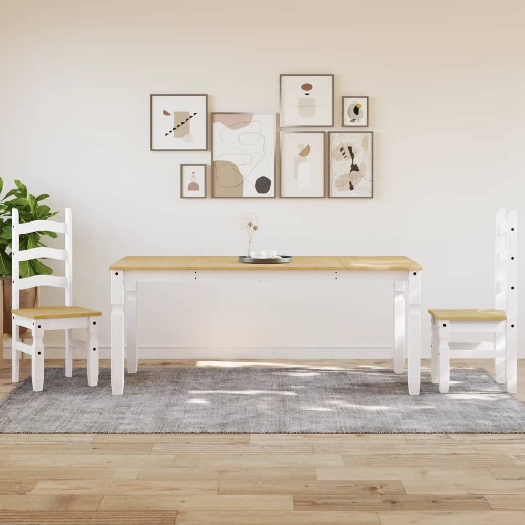 vidaXL Dining Table Corona White 180x90x75 cm Solid Wood Pine