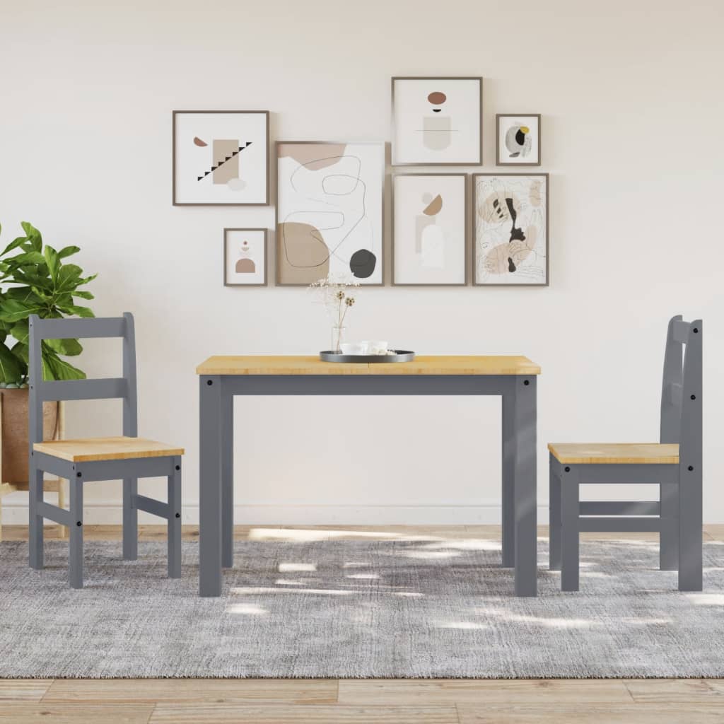 Dining Chairs 2 pcs PANAMA Grey 40x46x90 cm Solid Wood Pine