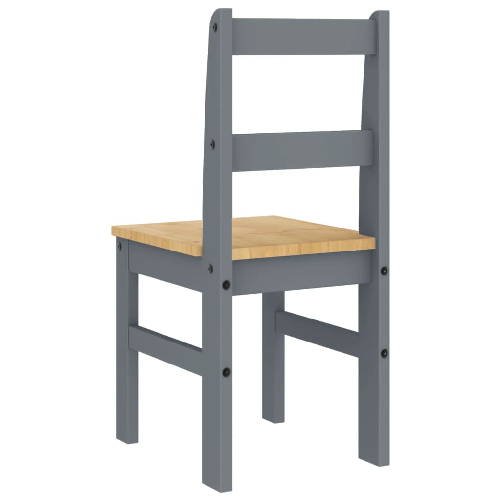 Dining Chairs 2 pcs PANAMA Grey 40x46x90 cm Solid Wood Pine