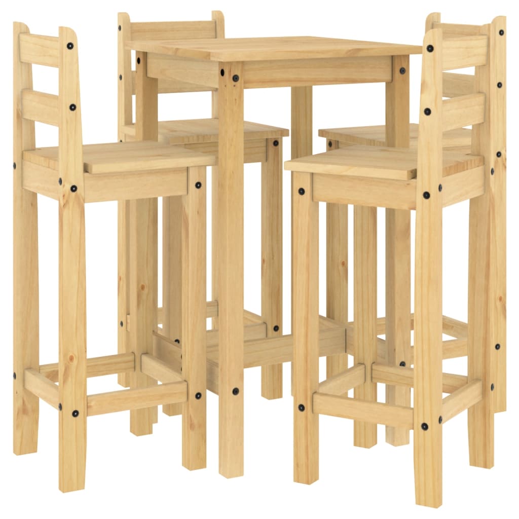 vidaXL 5 Piece Bar Set Solid Wood Pine