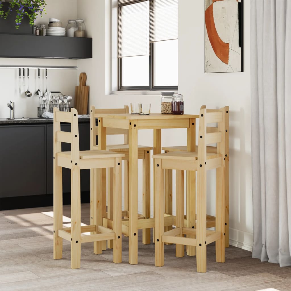 vidaXL 5 Piece Bar Set Solid Wood Pine