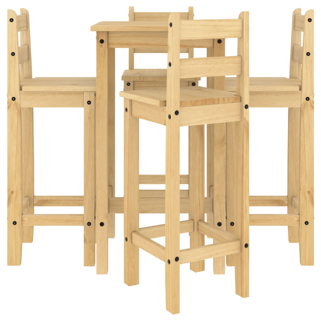 vidaXL 5 Piece Bar Set Solid Wood Pine