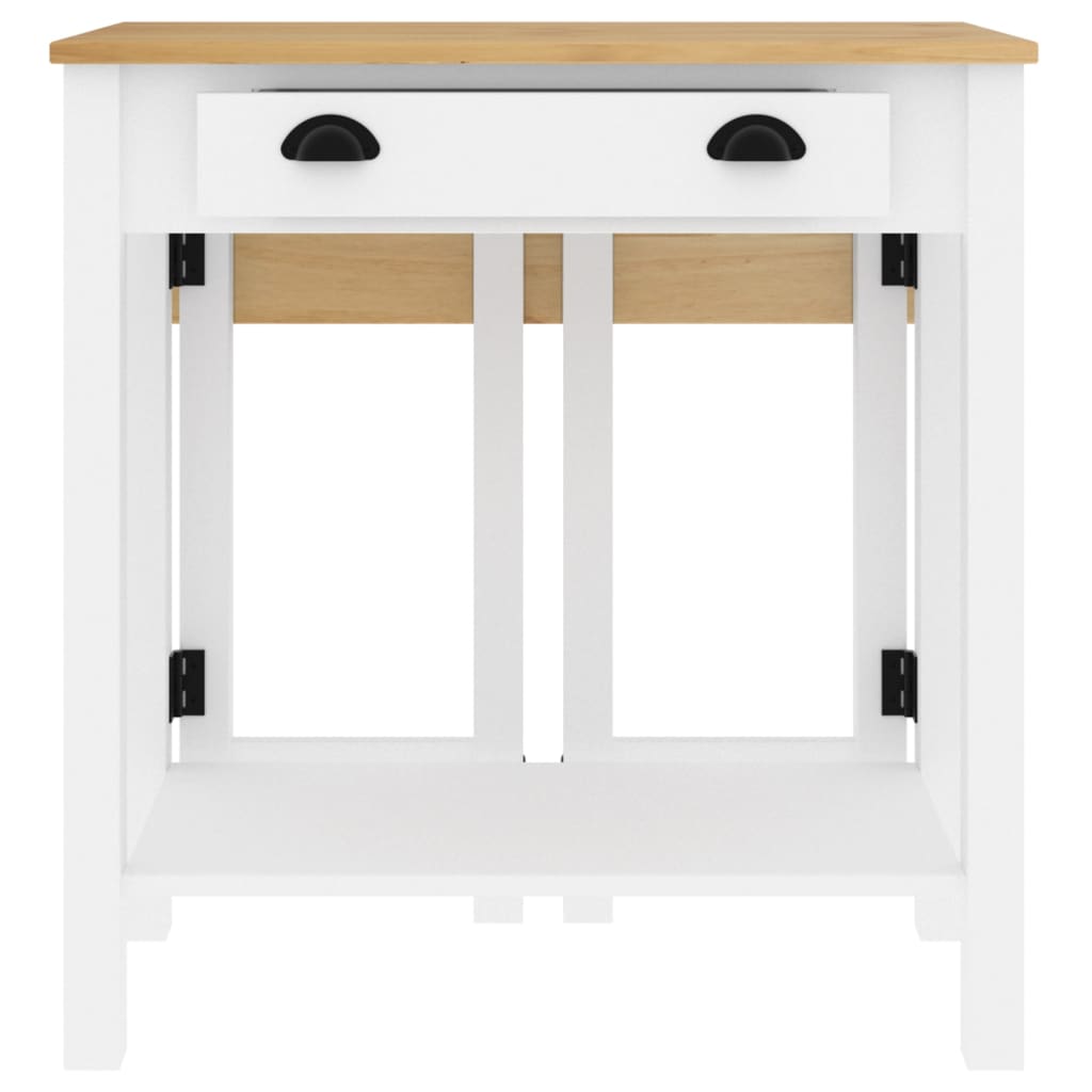 5 Piece Bar Set White Solid Wood Pine