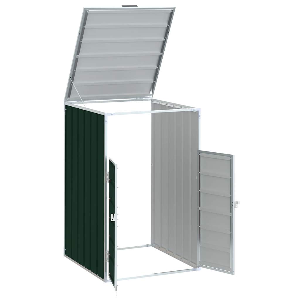 vidaXL Wheelie Bin Storage for Single Bin Green 72x81x115 cm Steel