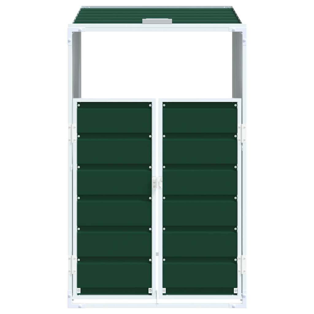 vidaXL Wheelie Bin Storage for Single Bin Green 72x81x115 cm Steel