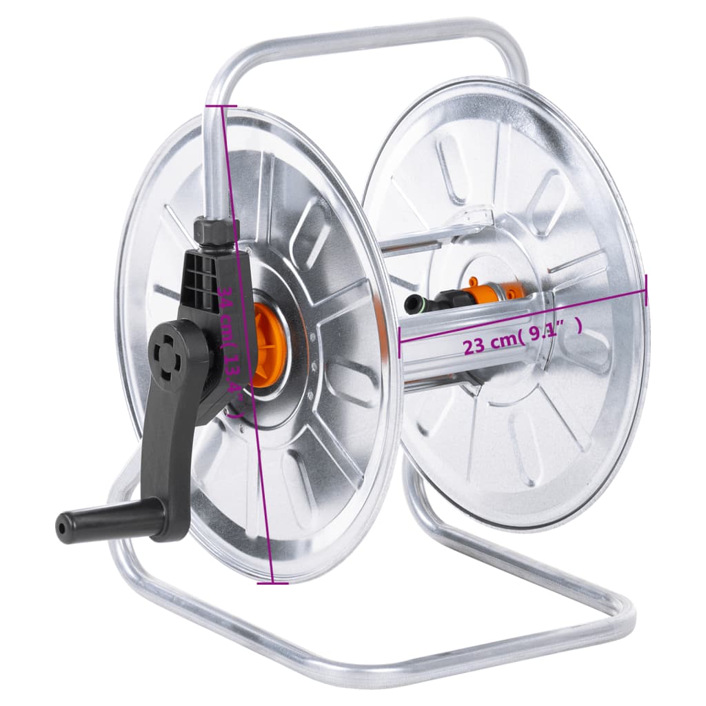 vidaXL Hose Reel Wall Mounted for 50 m 1/2" Hose Steel