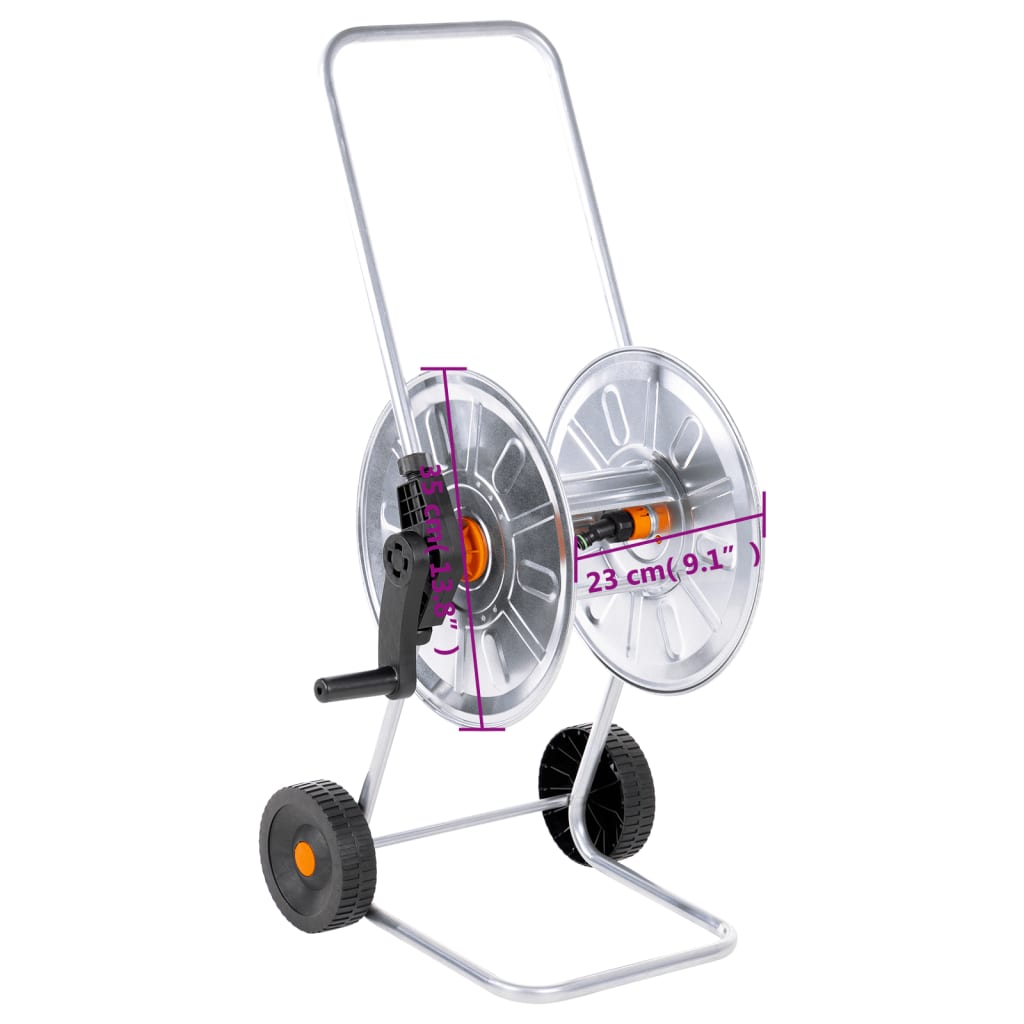 vidaXL Hose Reel Cart for 50 m 1/2" or 35 m 3/4" Hose Steel