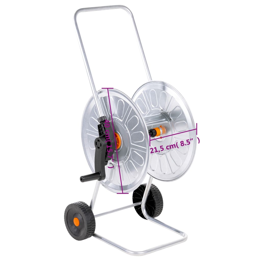 vidaXL Hose Reel Cart for 60 m 1/2" Hose Steel