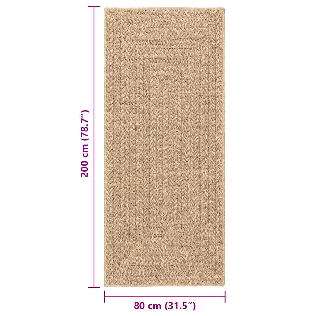 Rug ZIZUR 80x200 cm Jute Look Indoor and Outdoor