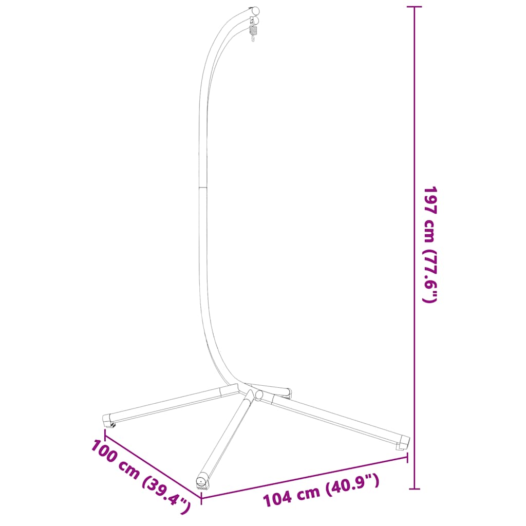Hanging Egg Chair Stand without Basket Anthracite Steel (Only Standing Base)
