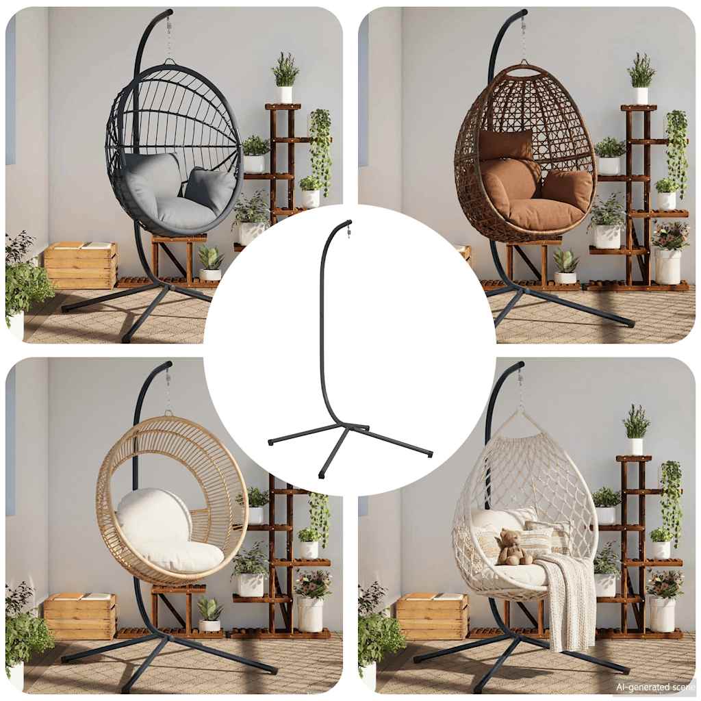 Hanging Egg Chair Stand without Basket Anthracite Steel (Only Standing Base)