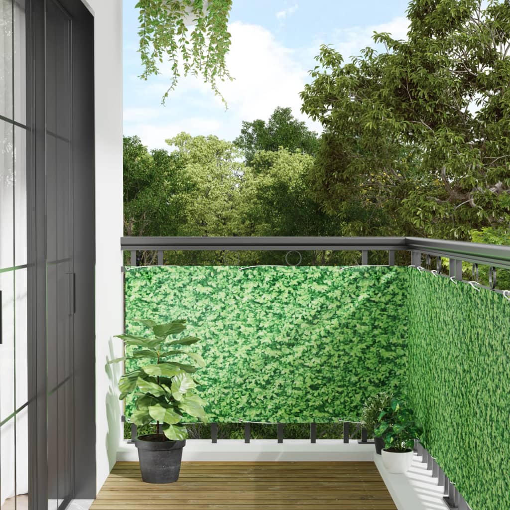 vidaXL Balcony Privacy Screen Plant Look Green 300x75 cm PVC