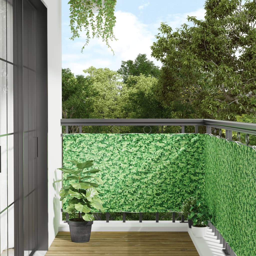 vidaXL Balcony Privacy Screen Plant Look Green 400x75 cm PVC