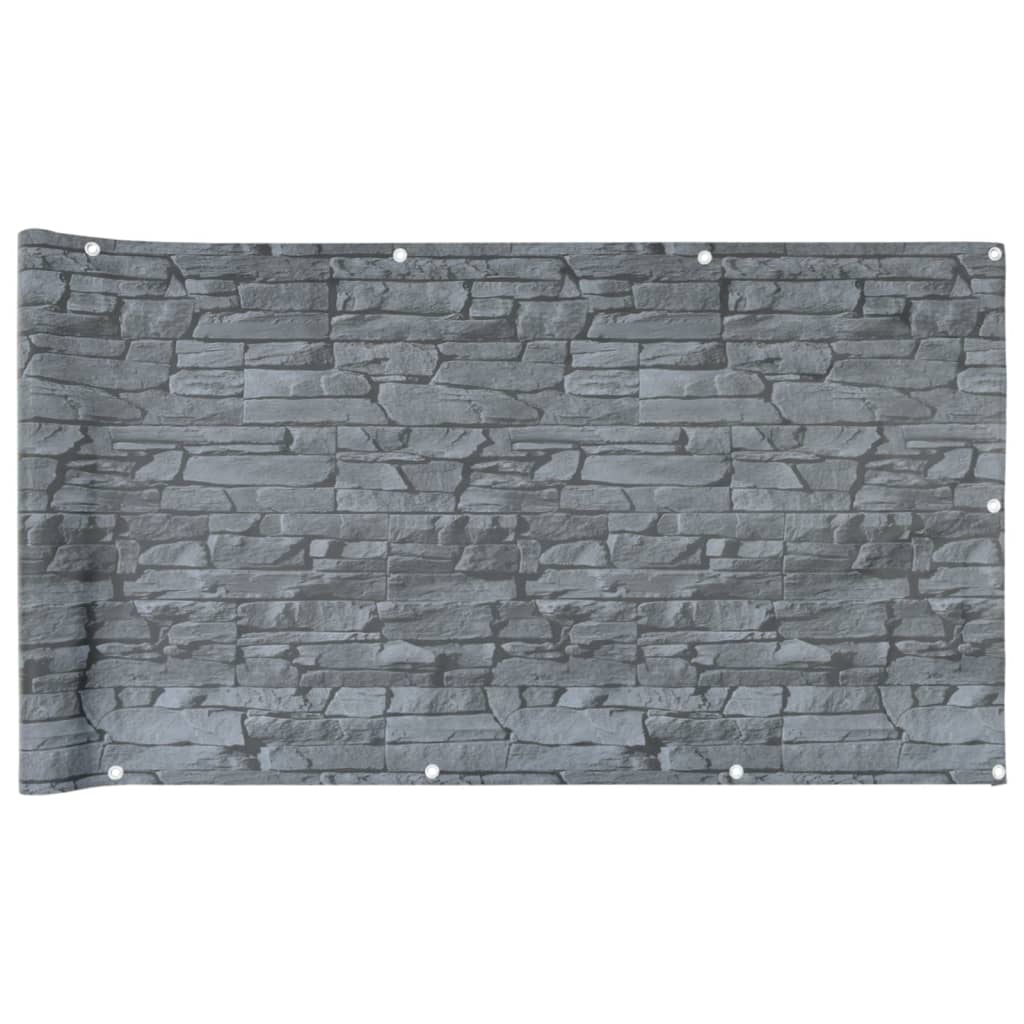 vidaXL Balcony Privacy Screen Ledge Stone Look Grey 500x75 cm PVC