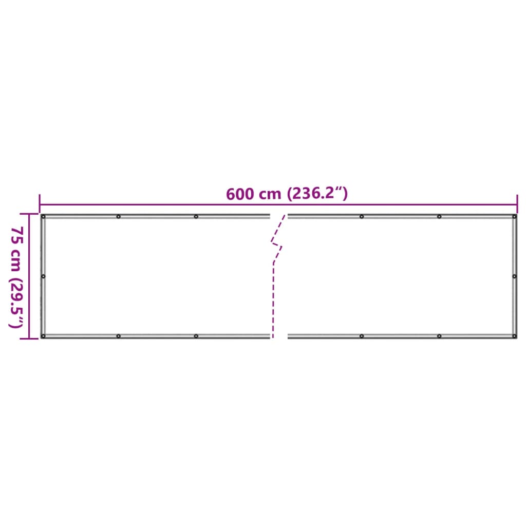 vidaXL Balcony Privacy Screen Stone Look 600x75 cm PVC