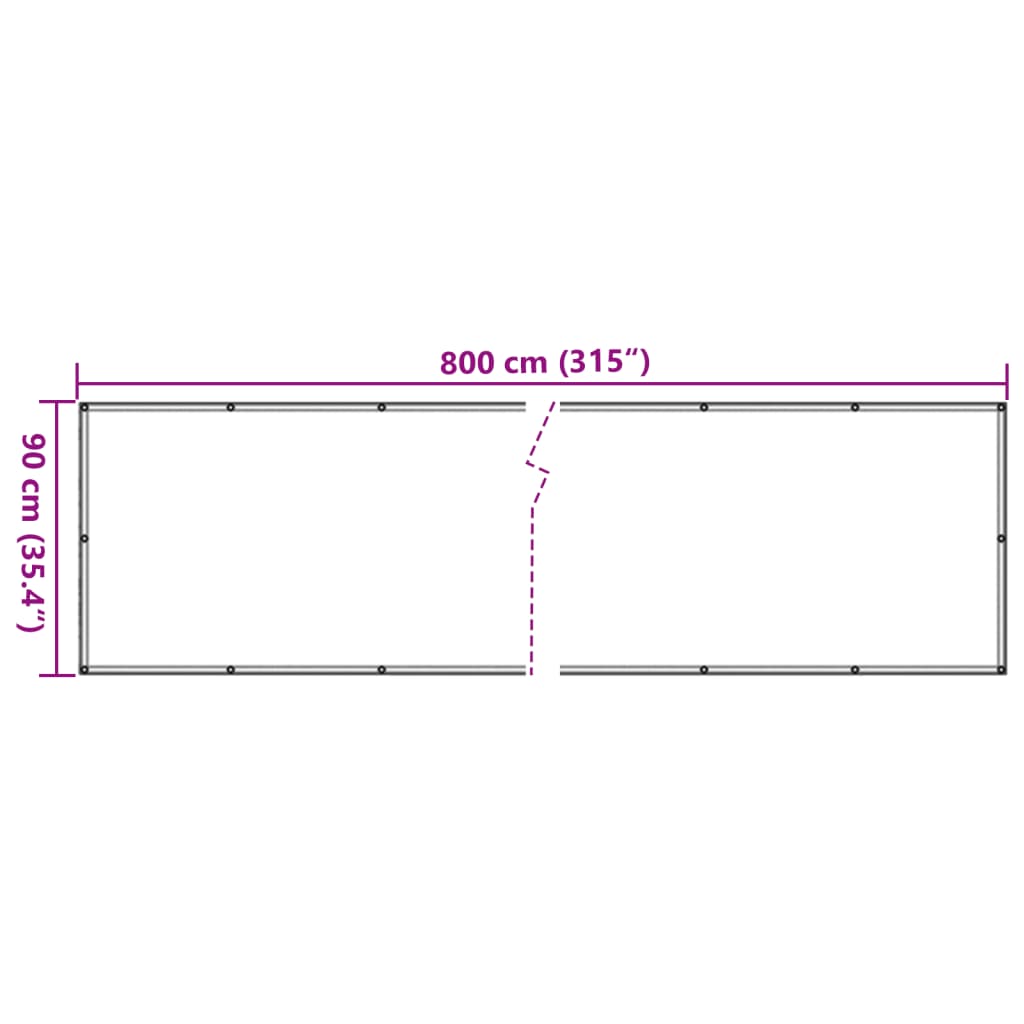 vidaXL Balcony Privacy Screen Anthracite 800x90 cm PVC