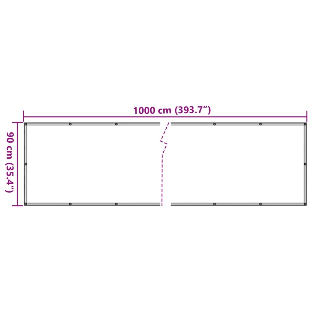 vidaXL Balcony Privacy Screen Grey 1000x90 cm PVC