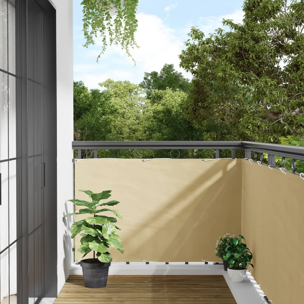 vidaXL Balcony Privacy Screen Cream 600x90 cm PVC