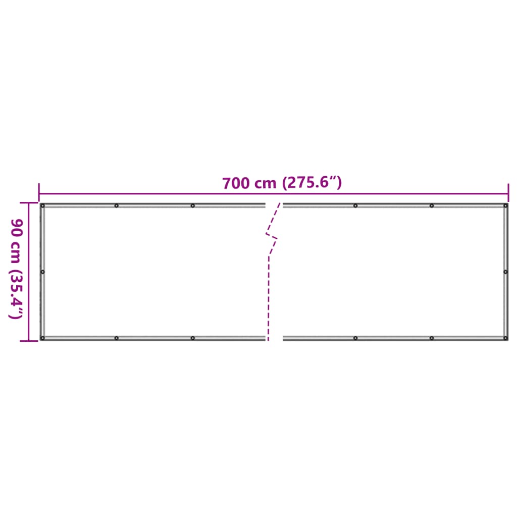 vidaXL Balcony Privacy Screen Cream 700x90 cm PVC