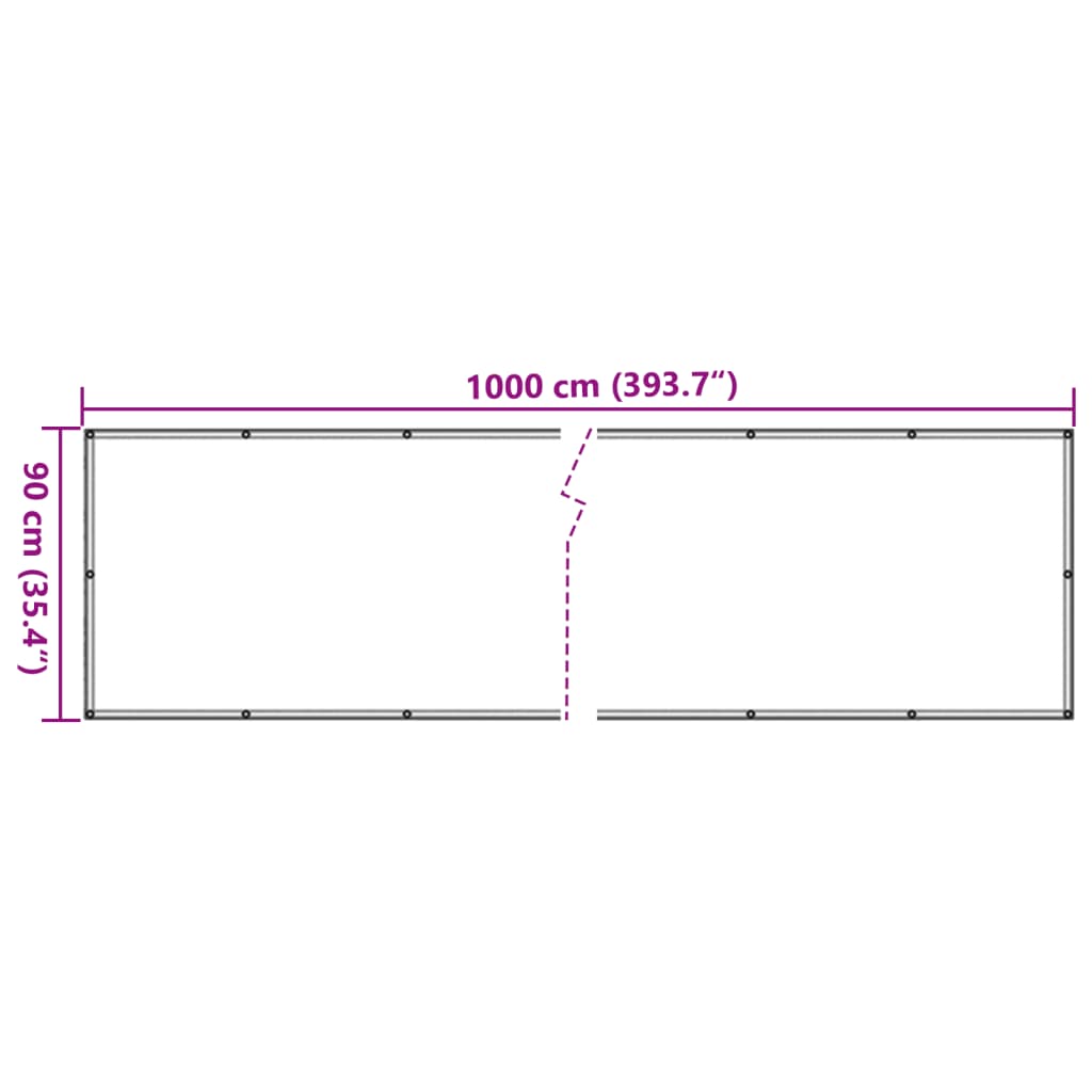 vidaXL Balcony Privacy Screen Cream 1000x90 cm PVC