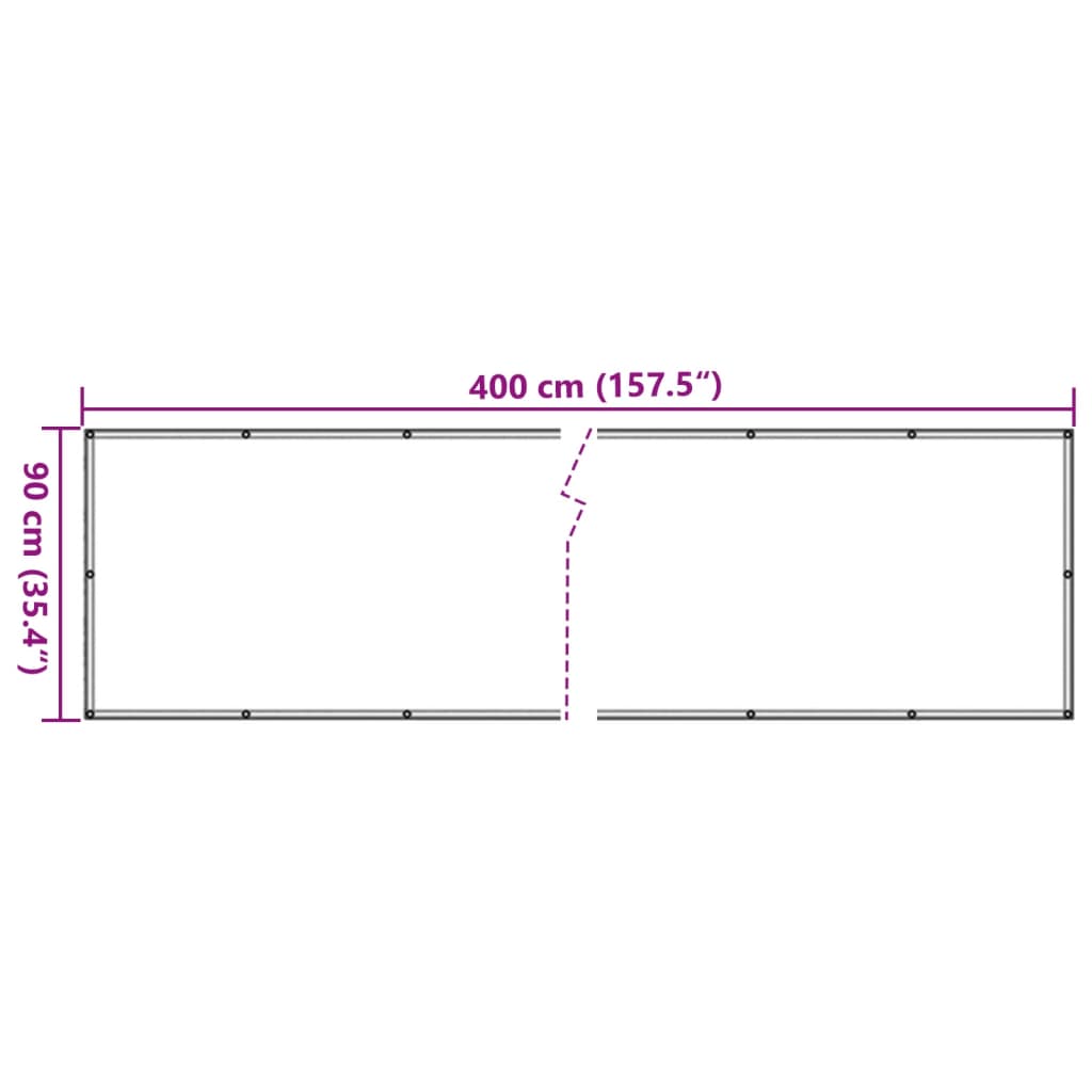 vidaXL Balcony Privacy Screen White 400x90 cm PVC