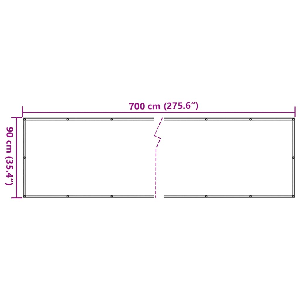 vidaXL Balcony Privacy Screen White 700x90 cm PVC