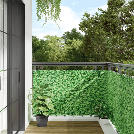 vidaXL Balcony Privacy Screen Plant Look Green 300x90 cm PVC