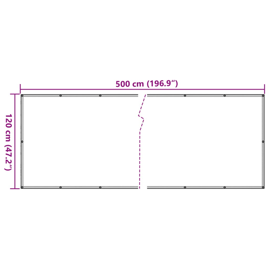 vidaXL Balcony Privacy Screen Anthracite 500x120 cm PVC