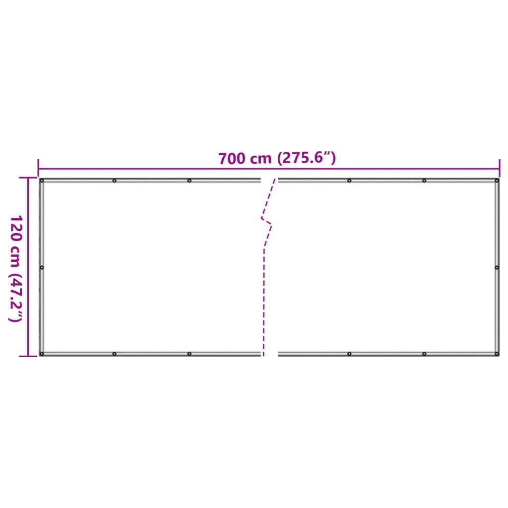 vidaXL Balcony Privacy Screen Anthracite 700x120 cm PVC