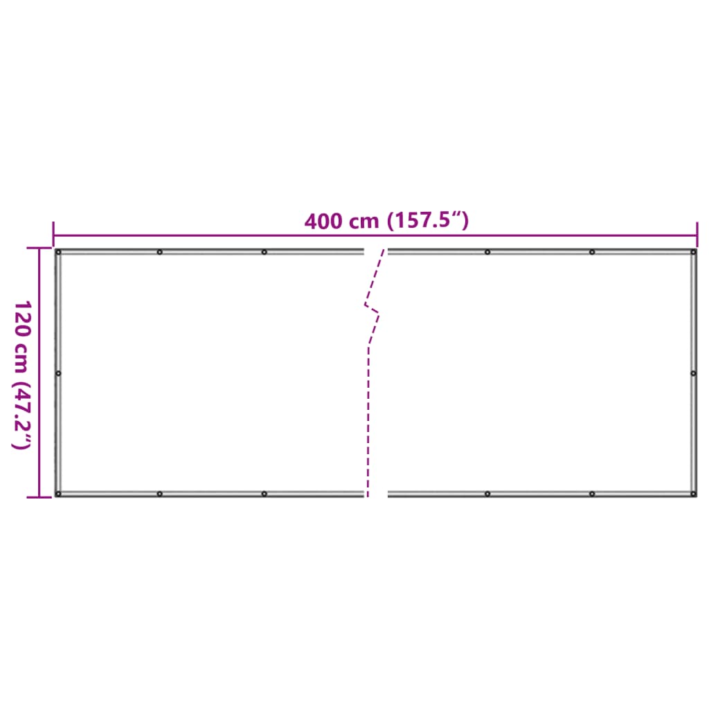 vidaXL Balcony Privacy Screen Grey 400x120 cm PVC