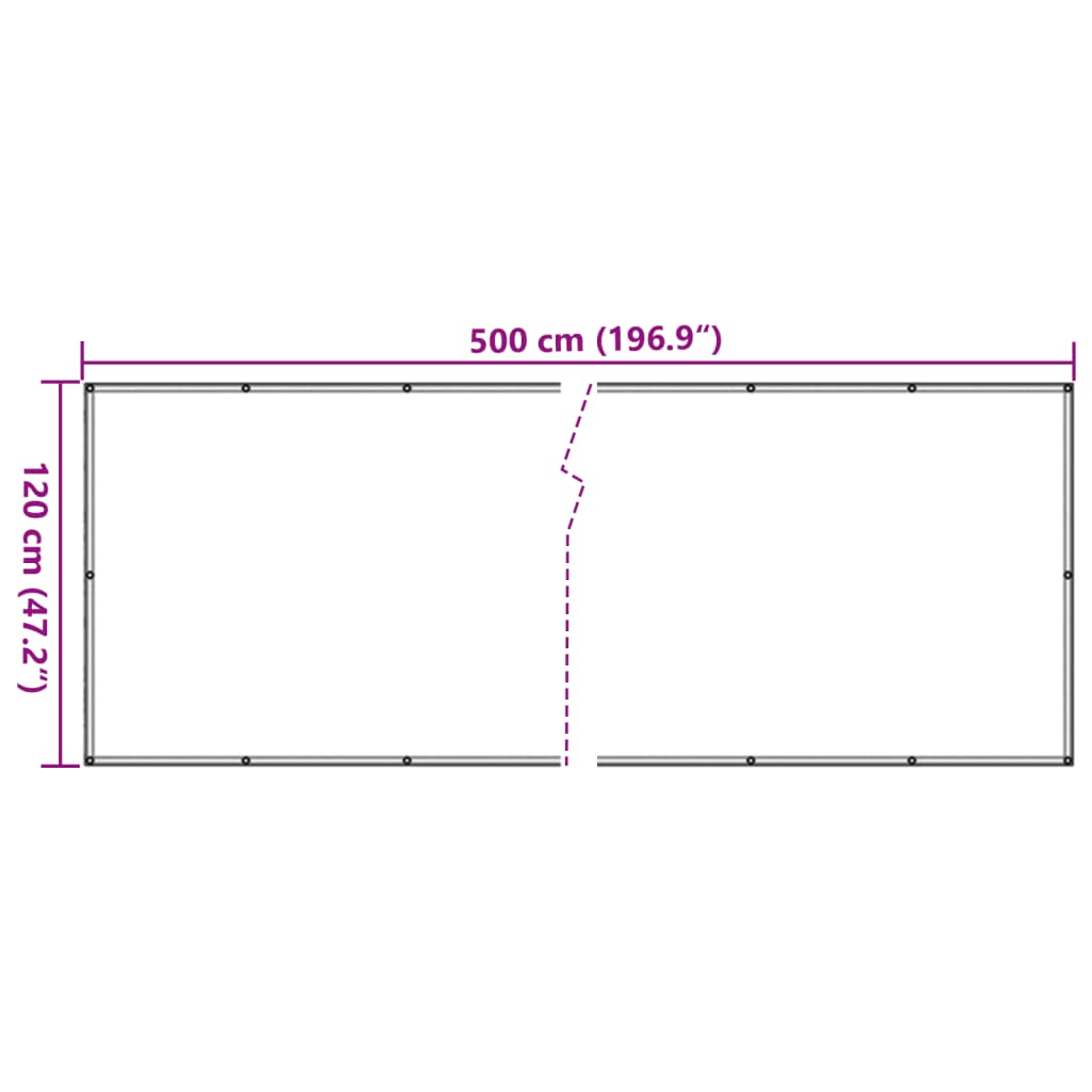 vidaXL Balcony Privacy Screen Cream 500x120 cm PVC