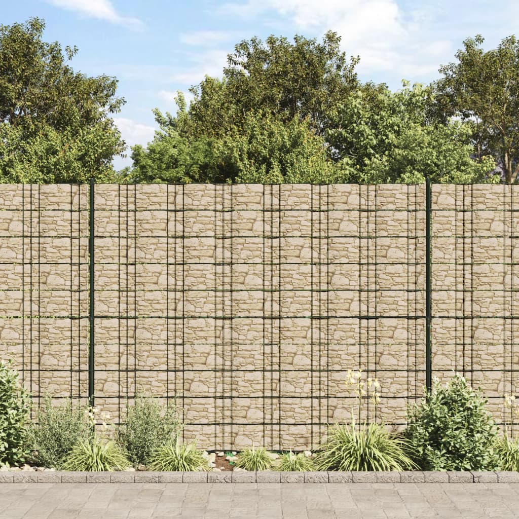 vidaXL Garden Privacy Screen Coarse Stone Look Beige 35x0.19 m PVC